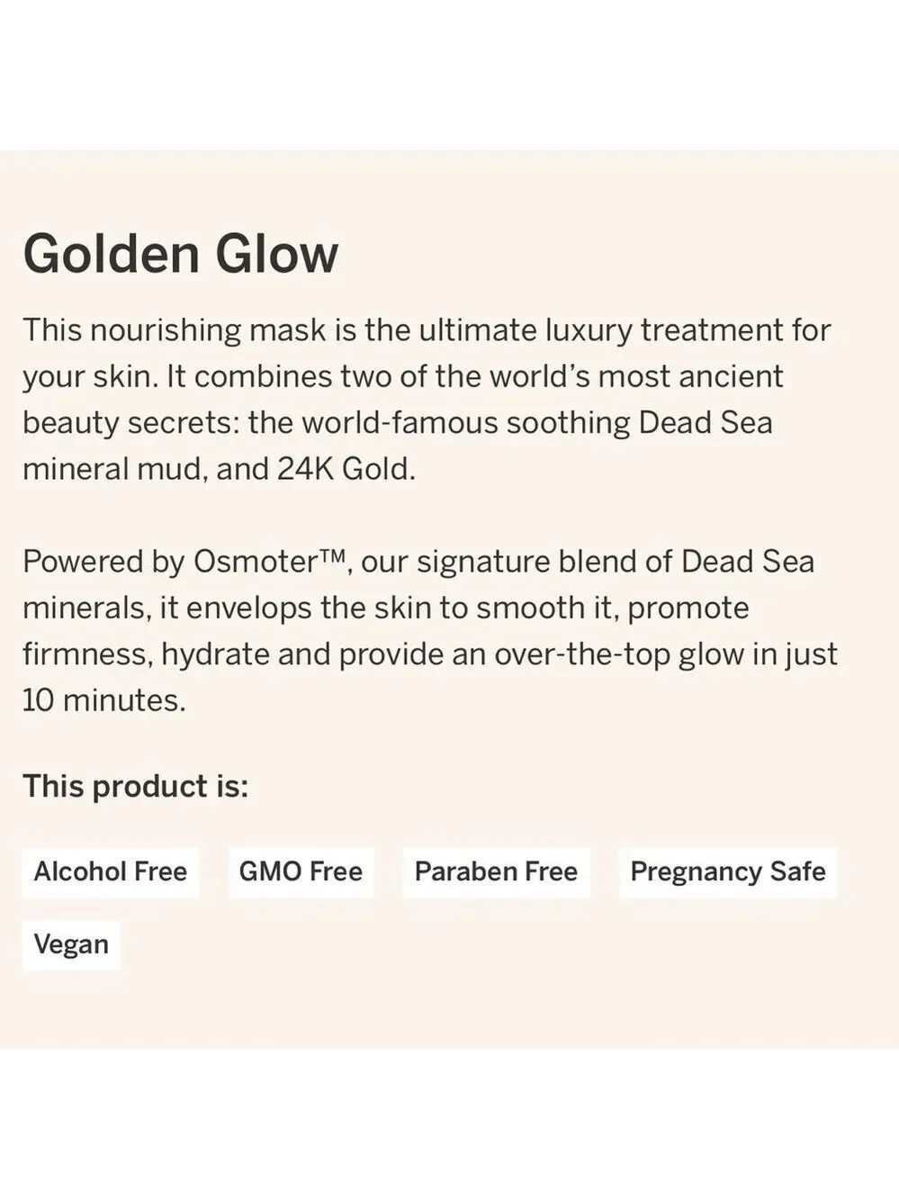 New AHAVA 24K Gold Mineral Mud Mask